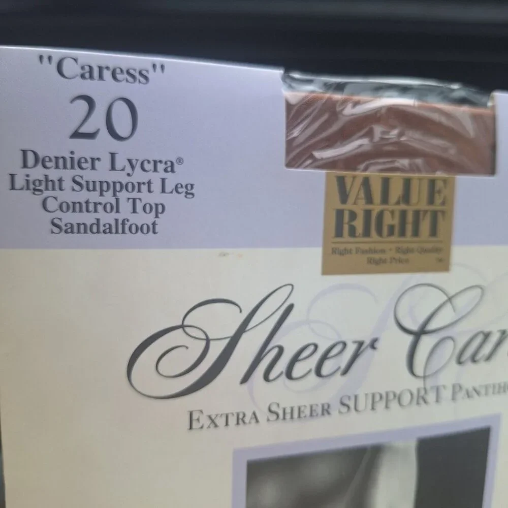 Worthington Sheer‎ Caress Pantihose Sandaltfoot Sand 41 Control Top Average Dark